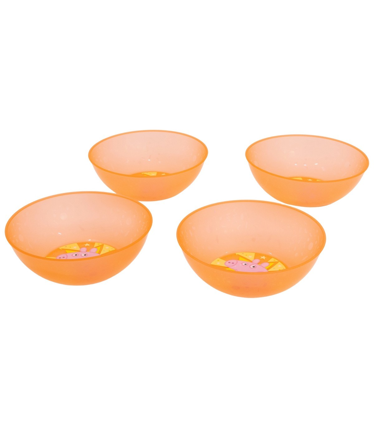Peppa Pig Kinder Schalen Set 4 teilig Polypropylen für Zuhause Kindergarten und Ausflug