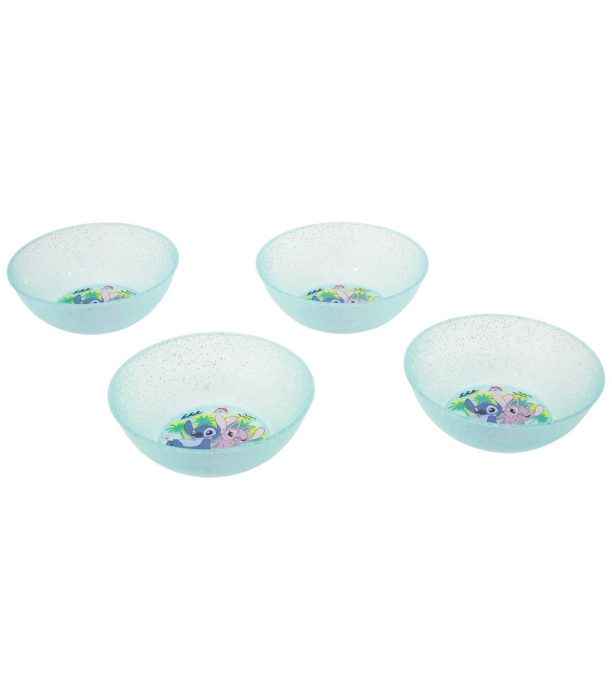 Disney Stitch Kinder Schalen Set 4 teilig Polypropylen für Zuhause Kindergarten und Ausflug