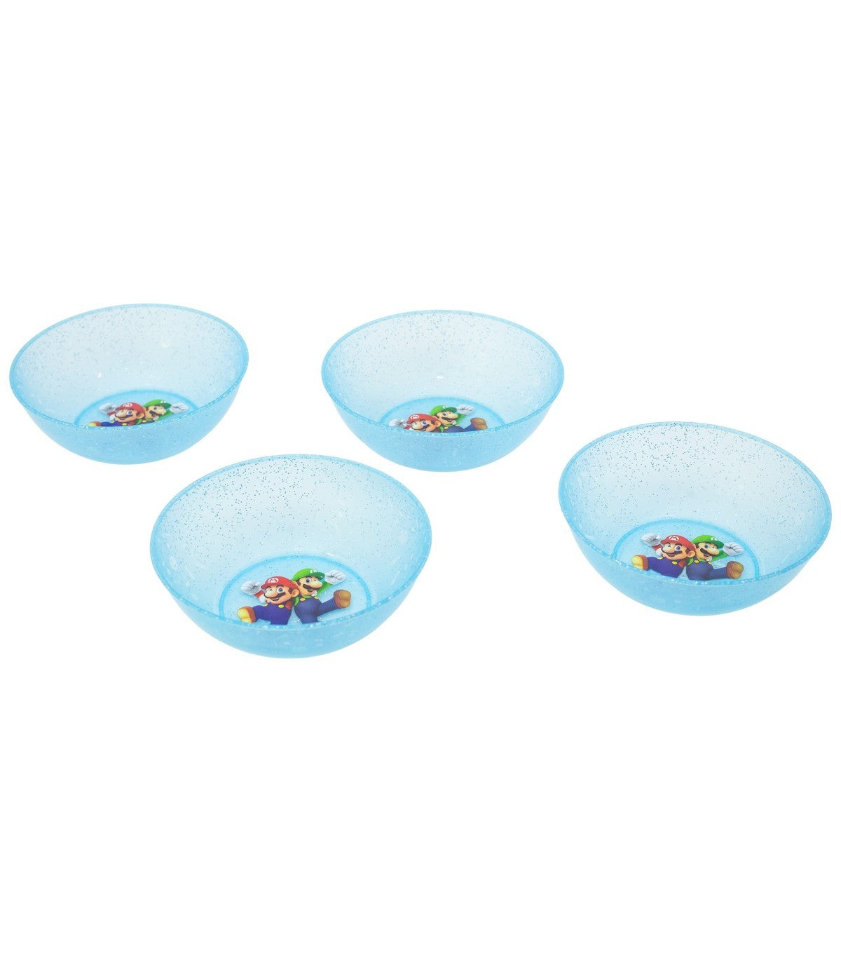Super Mario Kinder Schalen Set 4 teilig Polypropylen für Zuhause Kindergarten und Ausflug