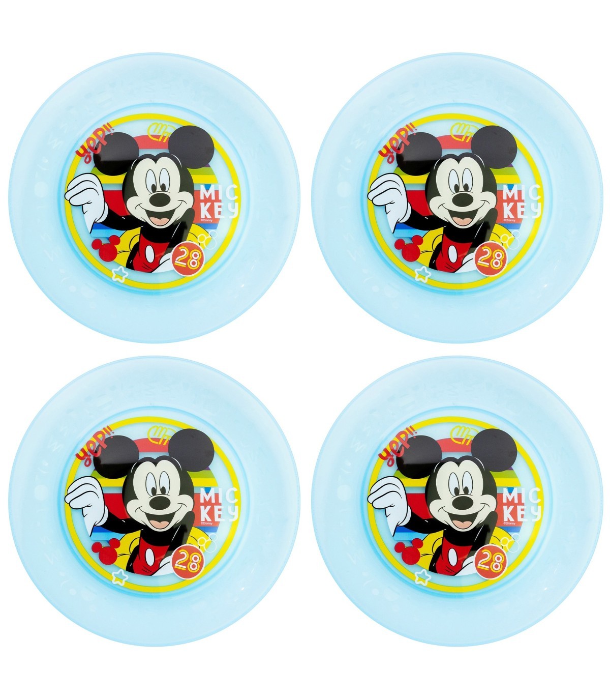 Disney Mickey Mouse Kinder Teller Set 4 teilig geeignet für Mikrowelle und Spülmaschine ab 4 Jahre