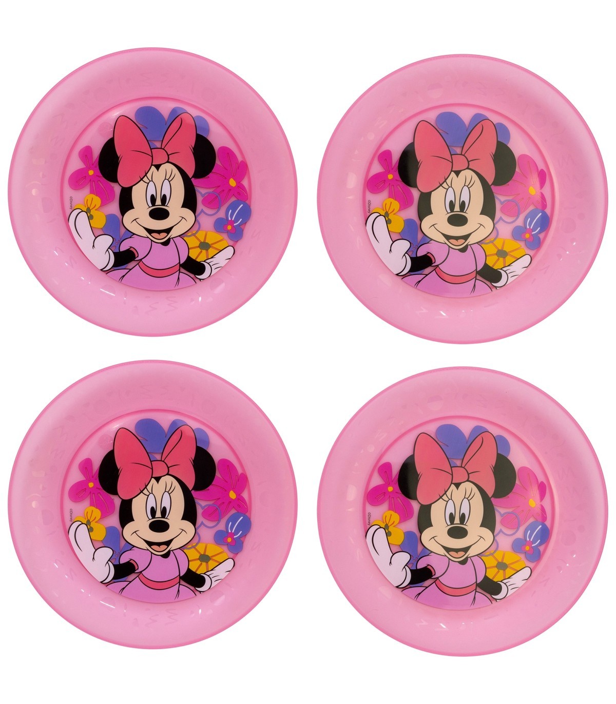 Disney Minnie Mouse Kinder Teller Set 4 teilig geeignet für Mikrowelle und Spülmaschine ab 4 Jahre