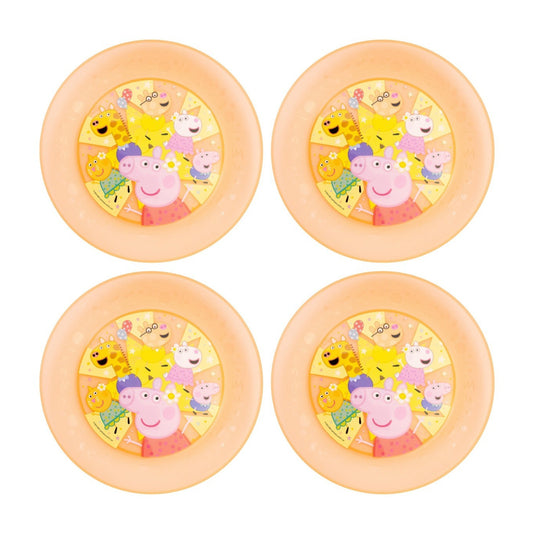 Peppa Pig Kinder Teller Set 4 teilig geeignet für Mikrowelle und Spülmaschine ab 4 Jahre