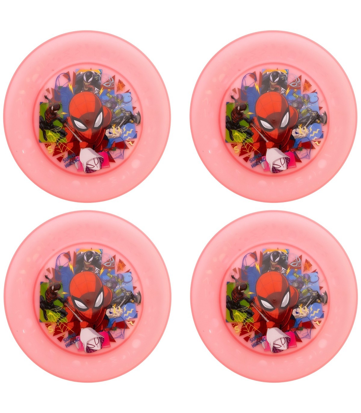 Spiderman Kinder Teller Set 4 teilig geeignet für Mikrowelle und Spülmaschine ab 4 Jahre