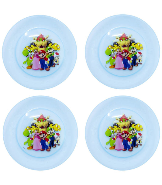 Super Mario Kinder Teller Set 4 teilig geeignet für Mikrowelle und Spülmaschine ab 4 Jahre