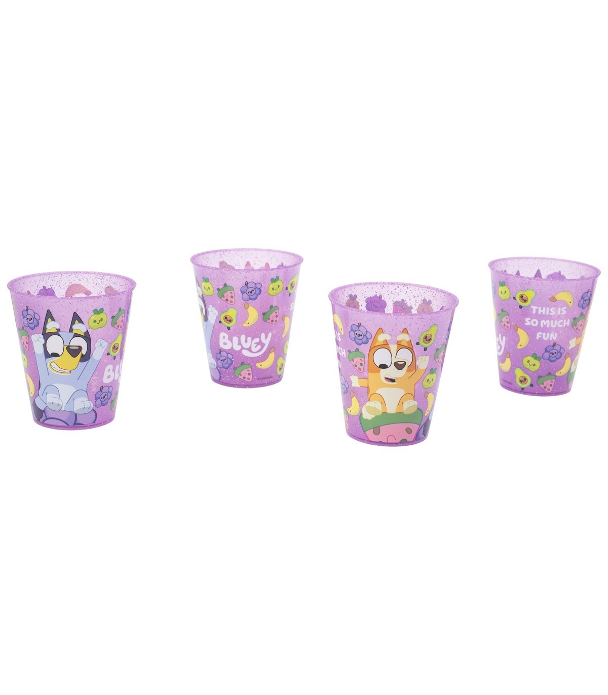 Bluey Kinder Becher Set 4 teilig 285 ml aus Polypropylen