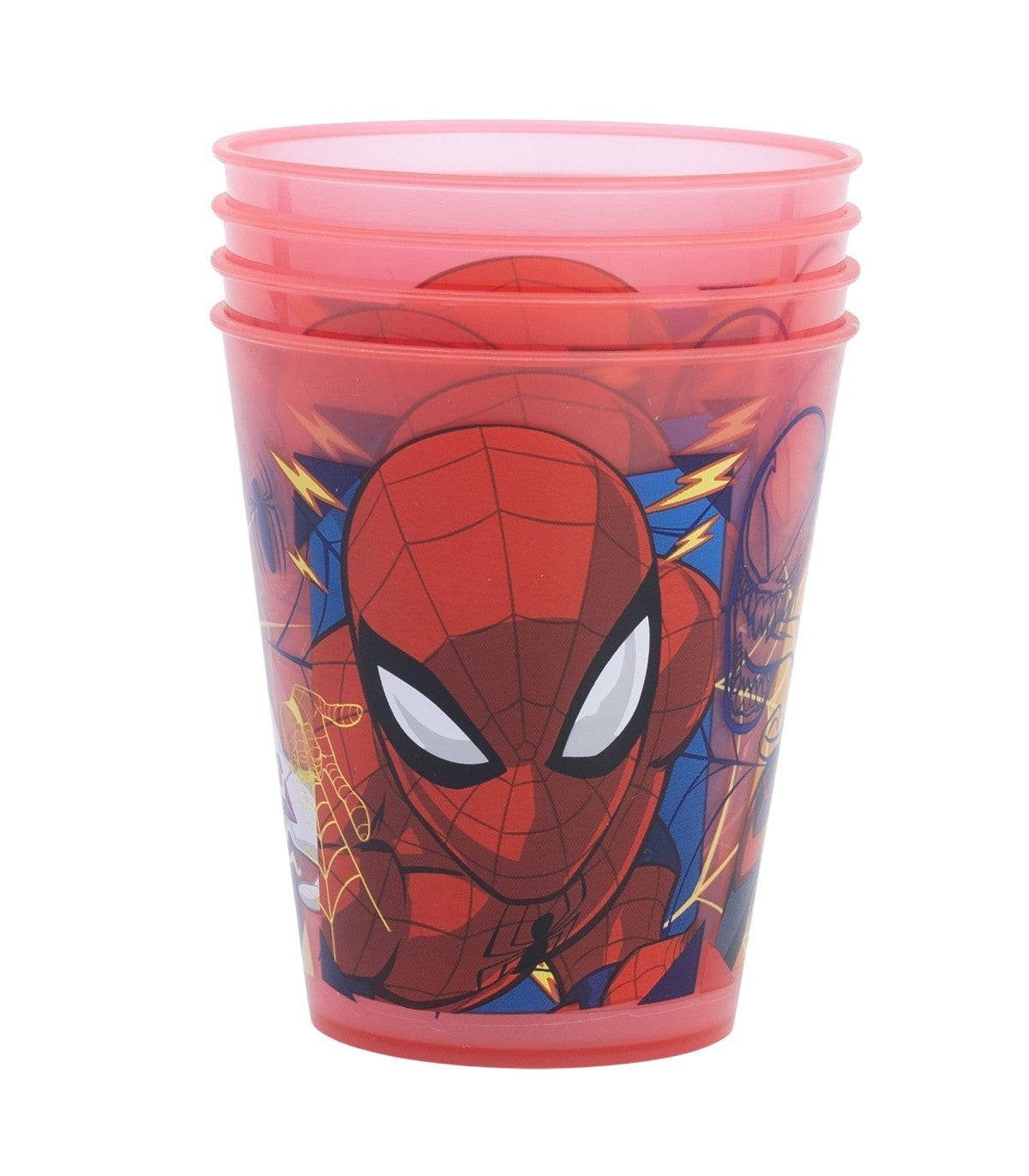 Spiderman Kinder Becher Set 4 teilig 285 ml aus Polypropylen