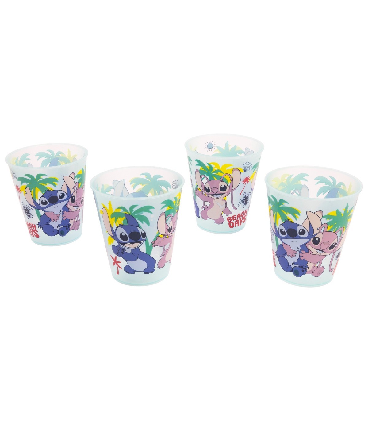 Disney Lilo & Stitch Kinder Becher Set 4 teilig 285 ml aus Polypropylen