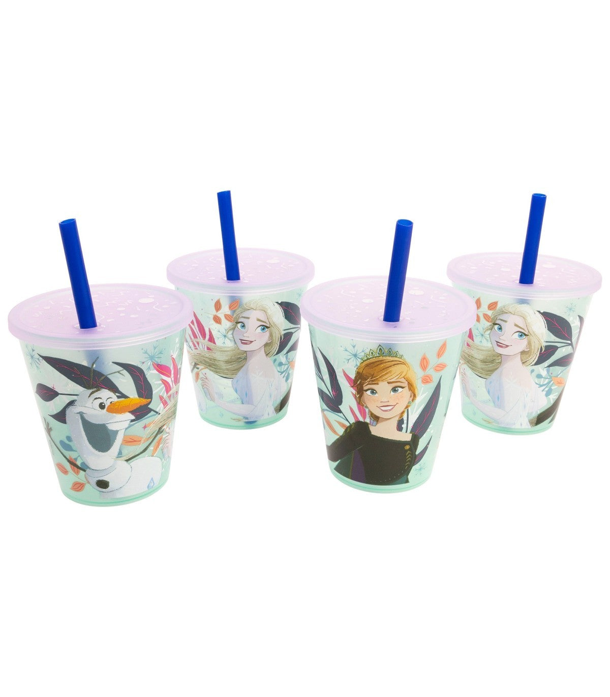 Disney Frozen Kinder Becher Set 4 teilig 285 ml Becher mit Trinkhalm