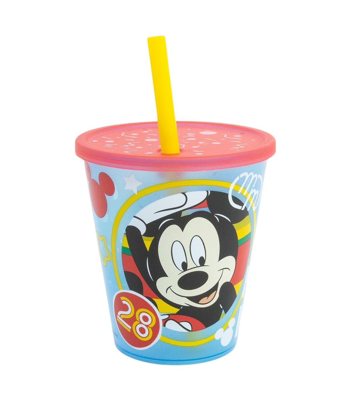Disney Mickey Mouse Kinder Becher Set 4 teilig 285 ml Becher mit Trinkhalm