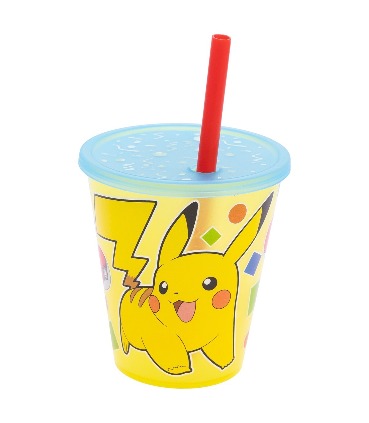 Pokemon Kinder Becher Set 4 teilig 285 ml Becher mit Trinkhalm