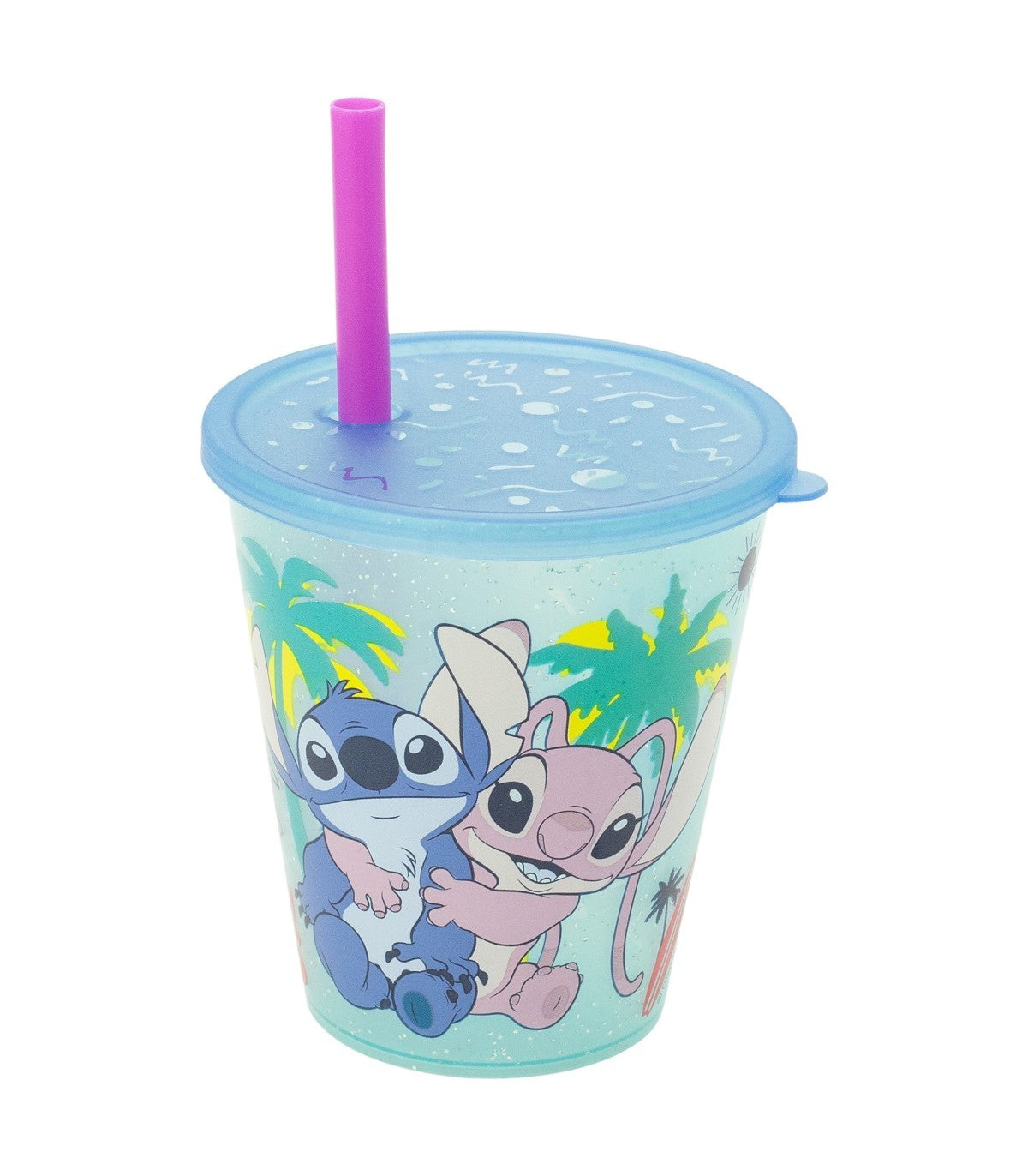 Disney Lilo & Stitch Kinder Becher Set 4 teilig 285 ml Becher mit Trinkhalm