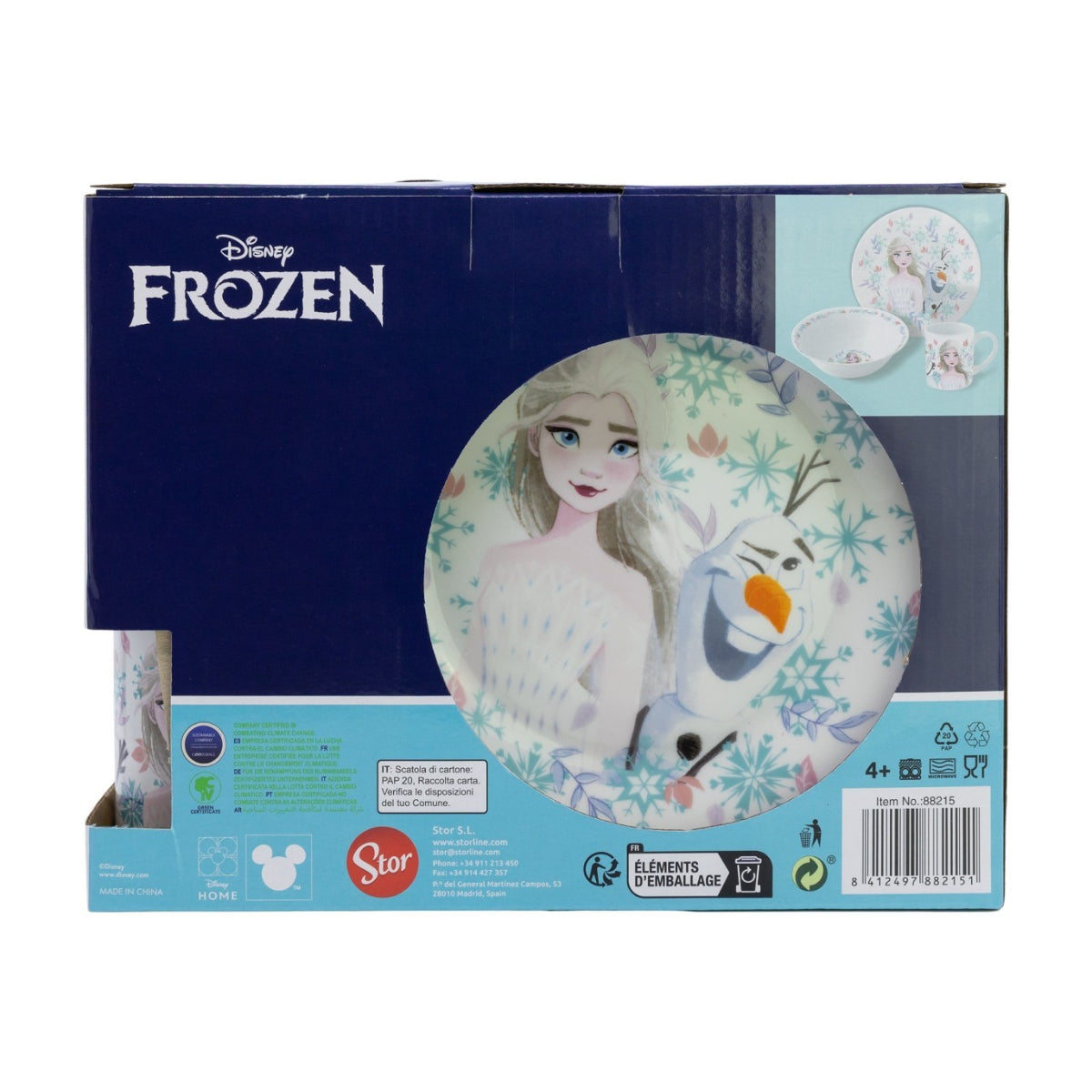 Disney Frozen Kinder Geschirr Set Keramik 3 teilig Teller Schüssel Becher in Geschenkbox