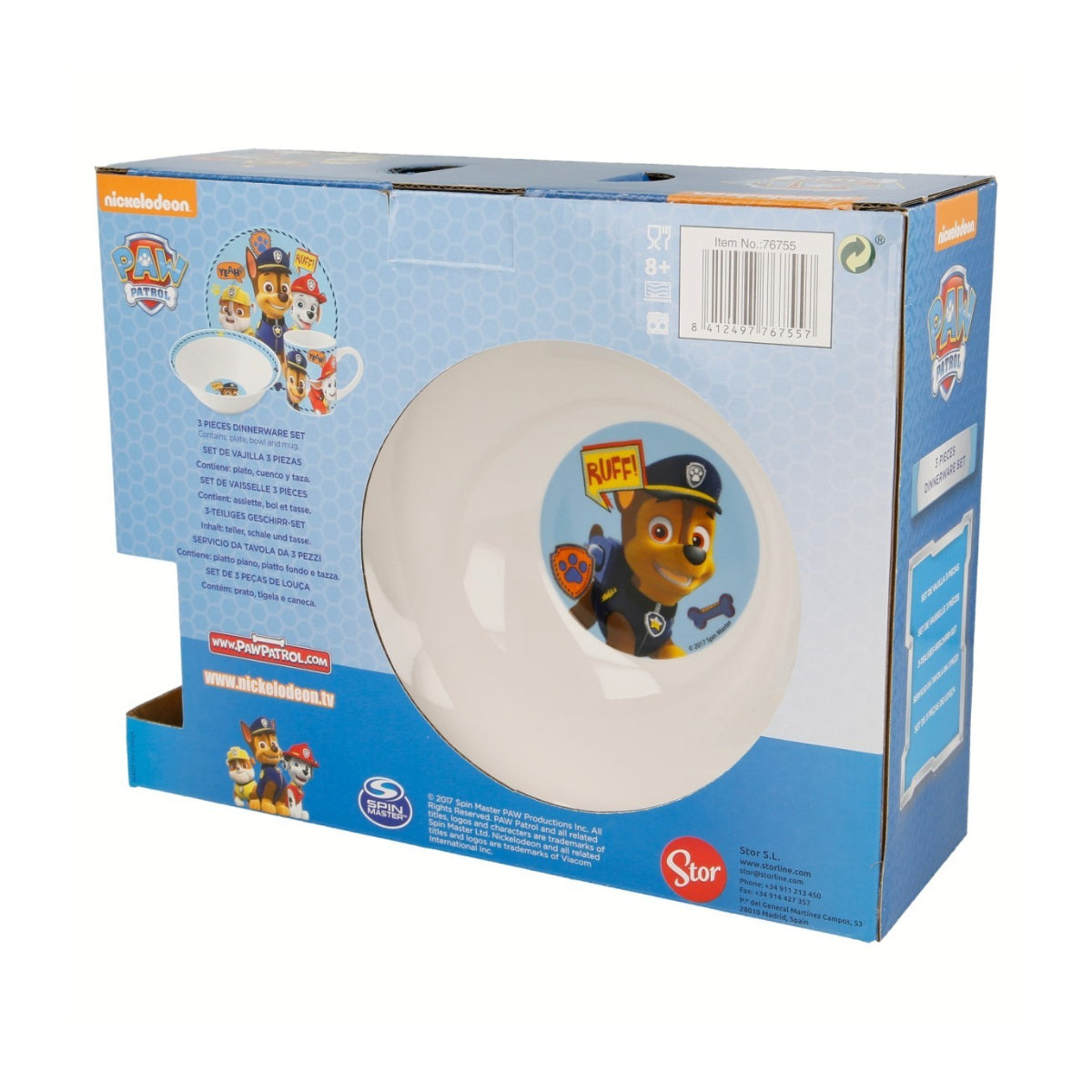 Paw Patrol Kinder Geschirr Set Keramik 3 teilig Teller Schüssel Becher in Geschenkbox