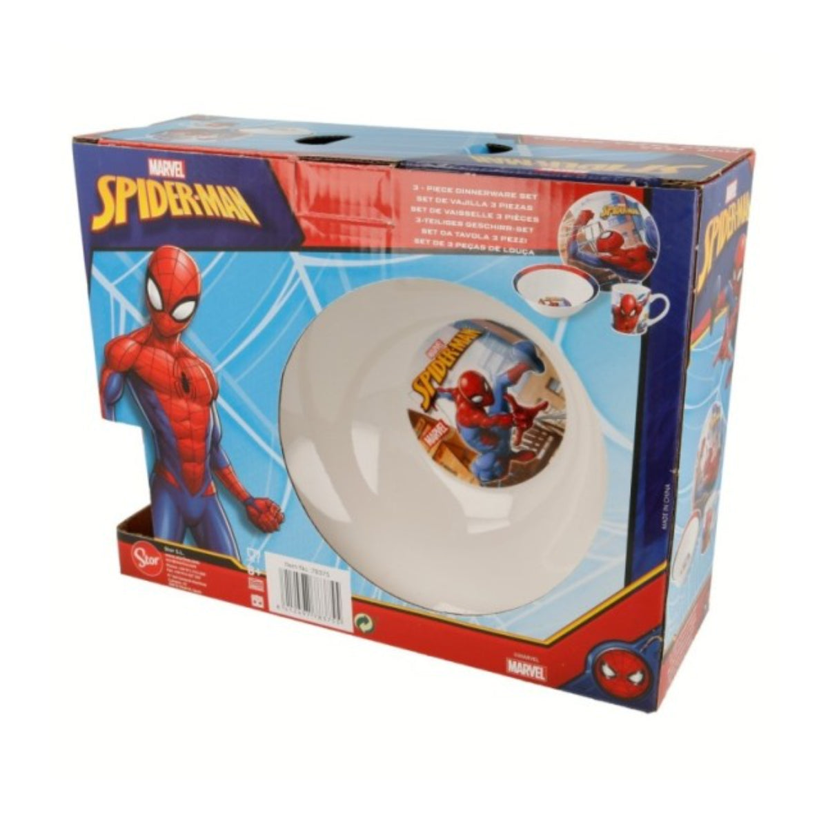 Spider-Man Snack Set 3 teilig aus Keramik mit Teller Schale und Tasse Geschenkbox
