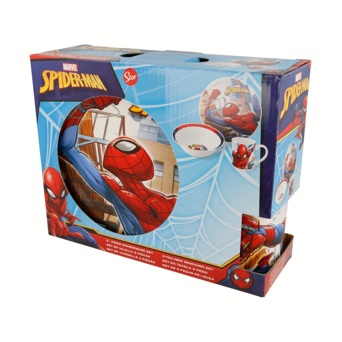 Spider-Man Snack Set 3 teilig aus Keramik mit Teller Schale und Tasse Geschenkbox