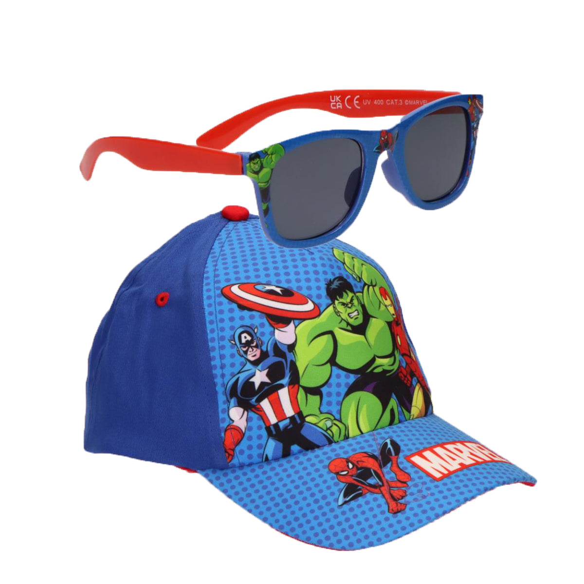 Marvel Kinder Kappe Sonnenbrille Set für Freizeit Outdoor Spielplatz