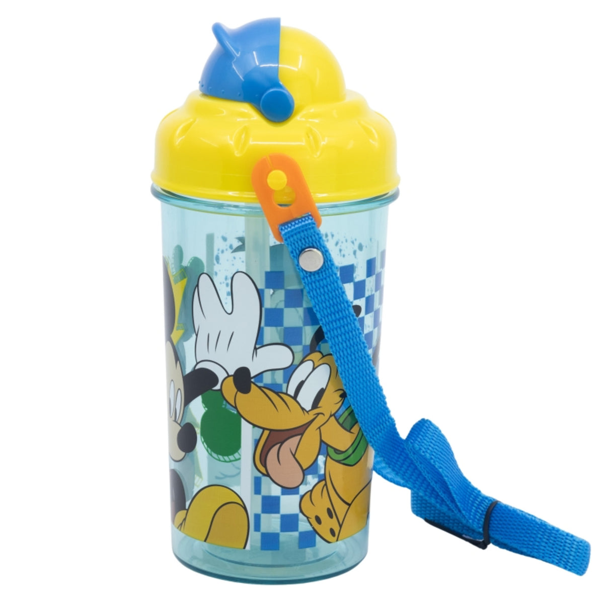 Disney Mickey Kinder Trinkflasche 465 ml mit Strohhalm und Tragegurt