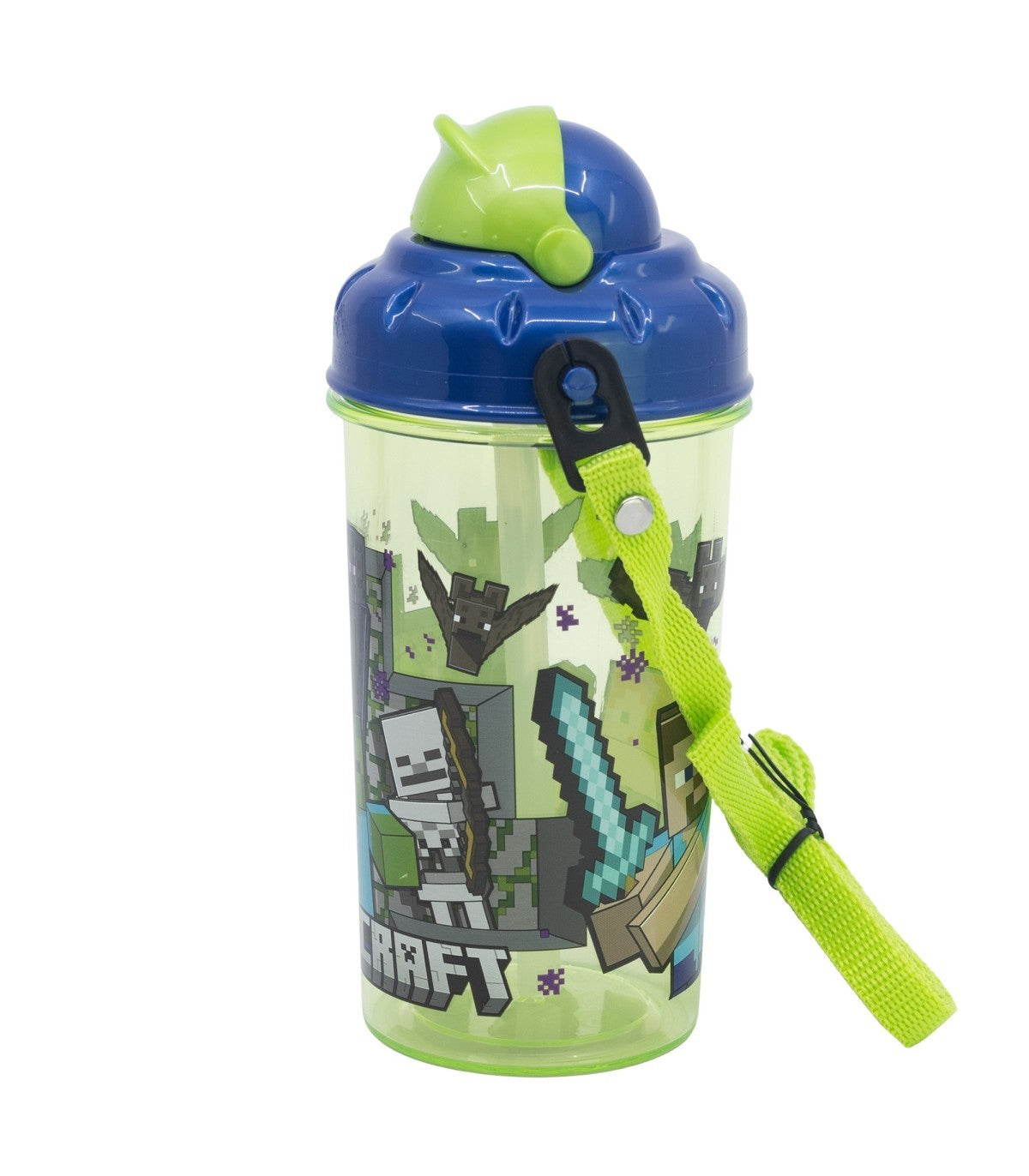 Minecraft Kinder Trinkflasche 465 ml Canteen mit Deckel und Trageriemen