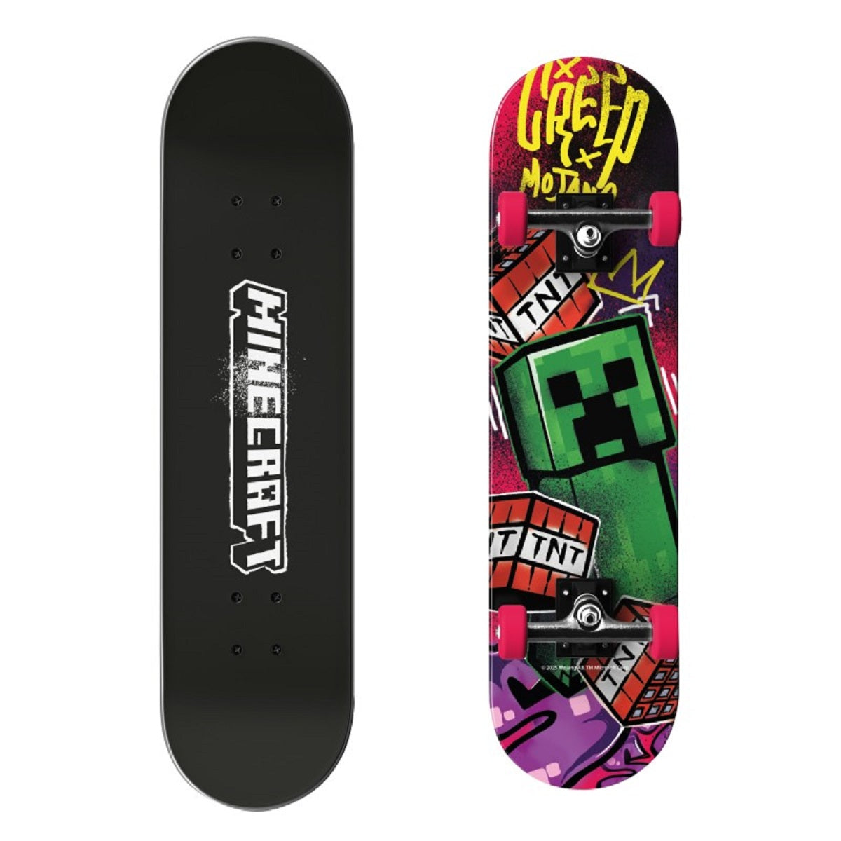 Minecraft Skateboard 79 x 20 x 10 cm mit PU Rollen 92A ABEC 11 Lager