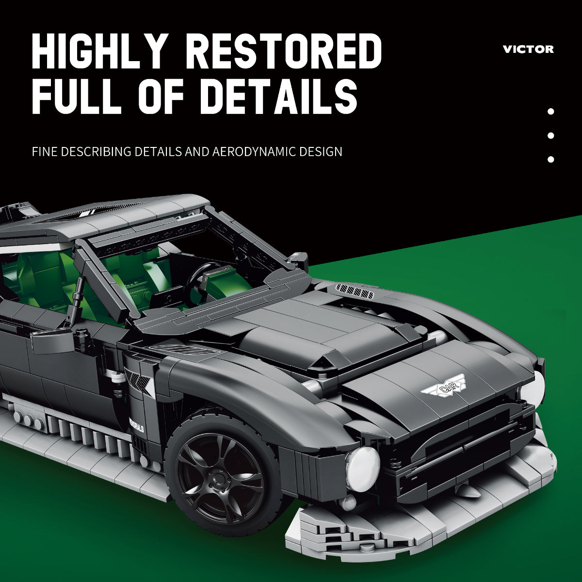 Reobrix 11028 Sportwagen Klemmbaustein Modell 1:12 Auto 1638 Teile ab 14