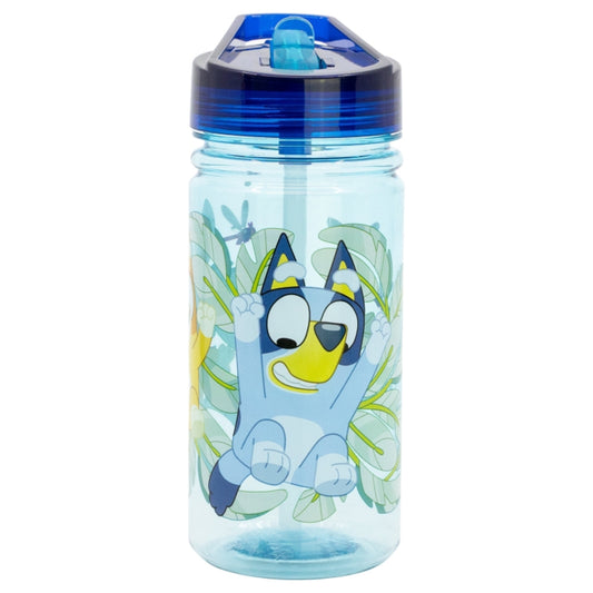 Bluey Trinkflasche 475 ml Kinderflasche mit Klappdeckel & Griff
