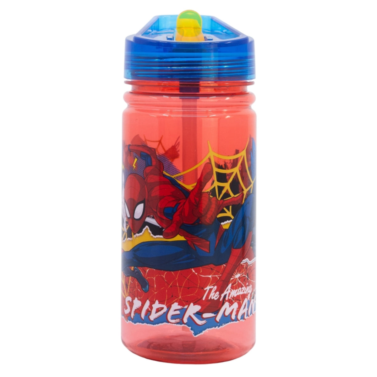 Spiderman Trinkflasche 475 ml Kinderflasche mit Klappdeckel & Griff
