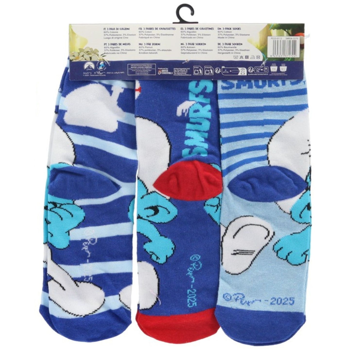 Die Schlümpfe 3er-Pack Kindersocken farbenfroh & komfortabel