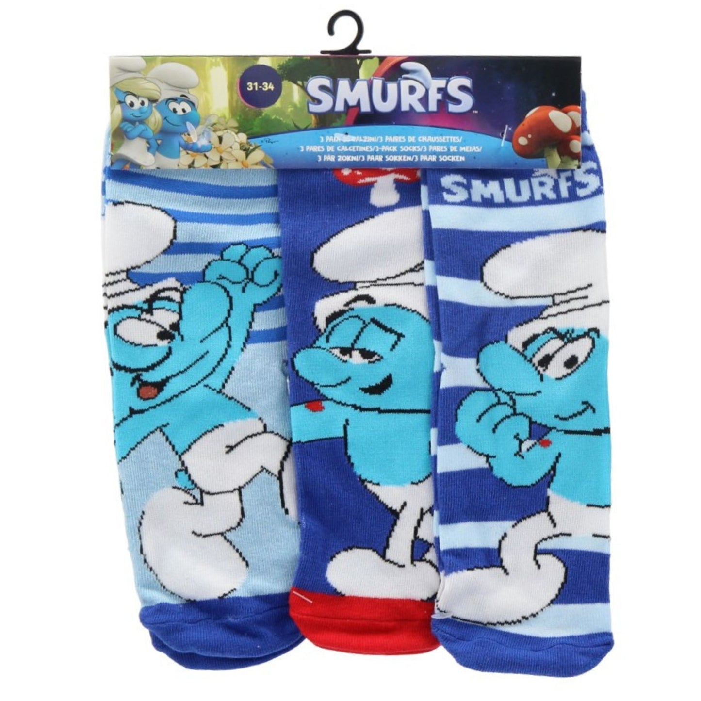 Die Schlümpfe 3er-Pack Kindersocken farbenfroh & komfortabel