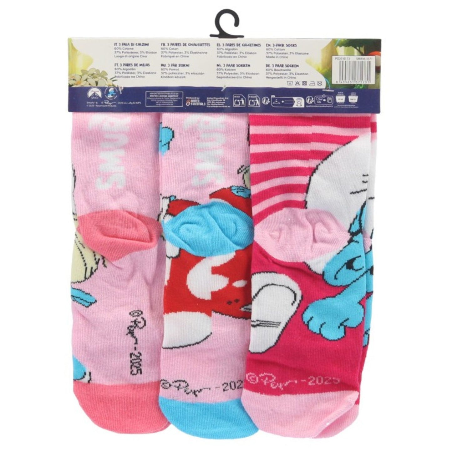 Die Schlümpfe 3er-Pack Kindersocken farbenfroh & komfortabel