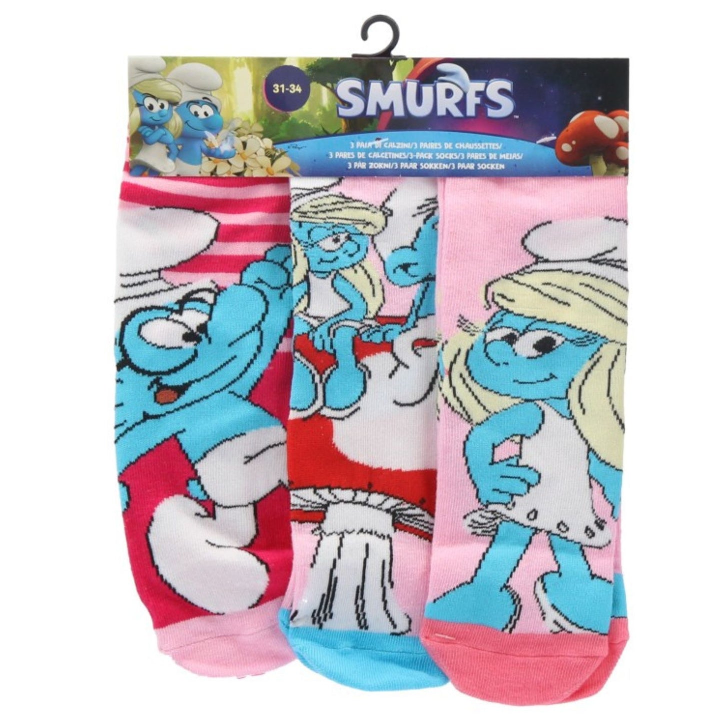 Die Schlümpfe 3er-Pack Kindersocken farbenfroh & komfortabel
