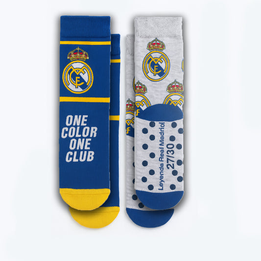 Real Madrid 2-Paar Socken – Rutschfeste Kindersocken für Sport & Freizeit