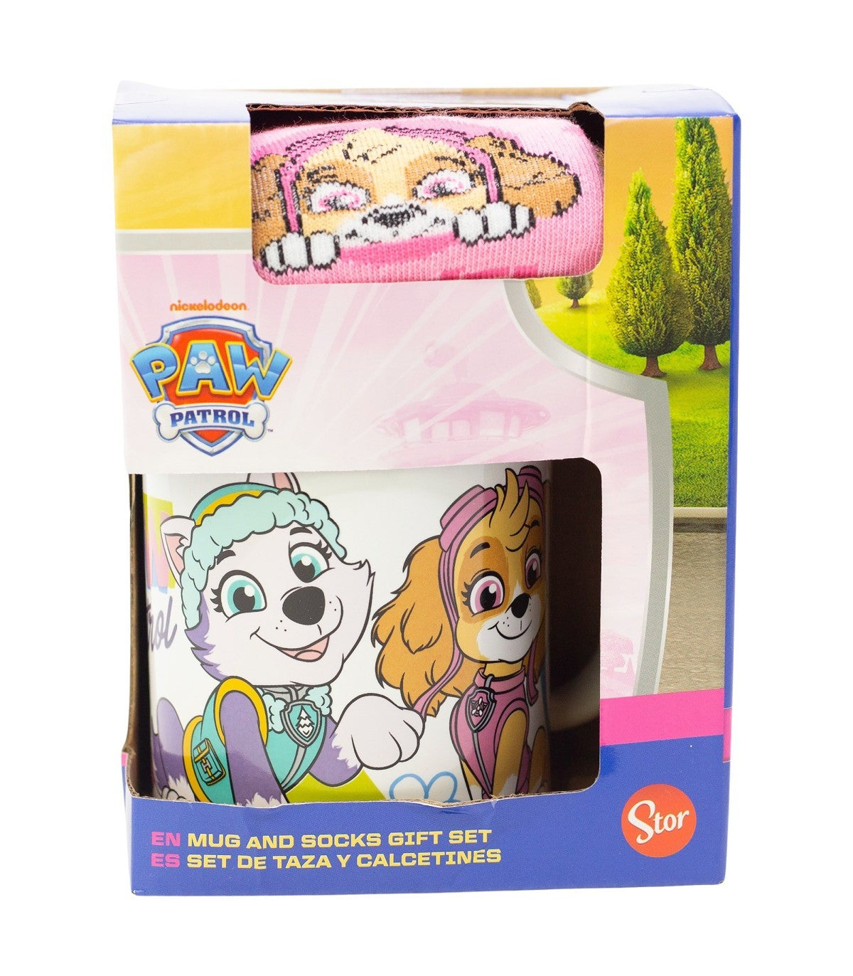 Paw Patrol Geschenkset mit Keramiktasse und Socken Größe 31 bis 38