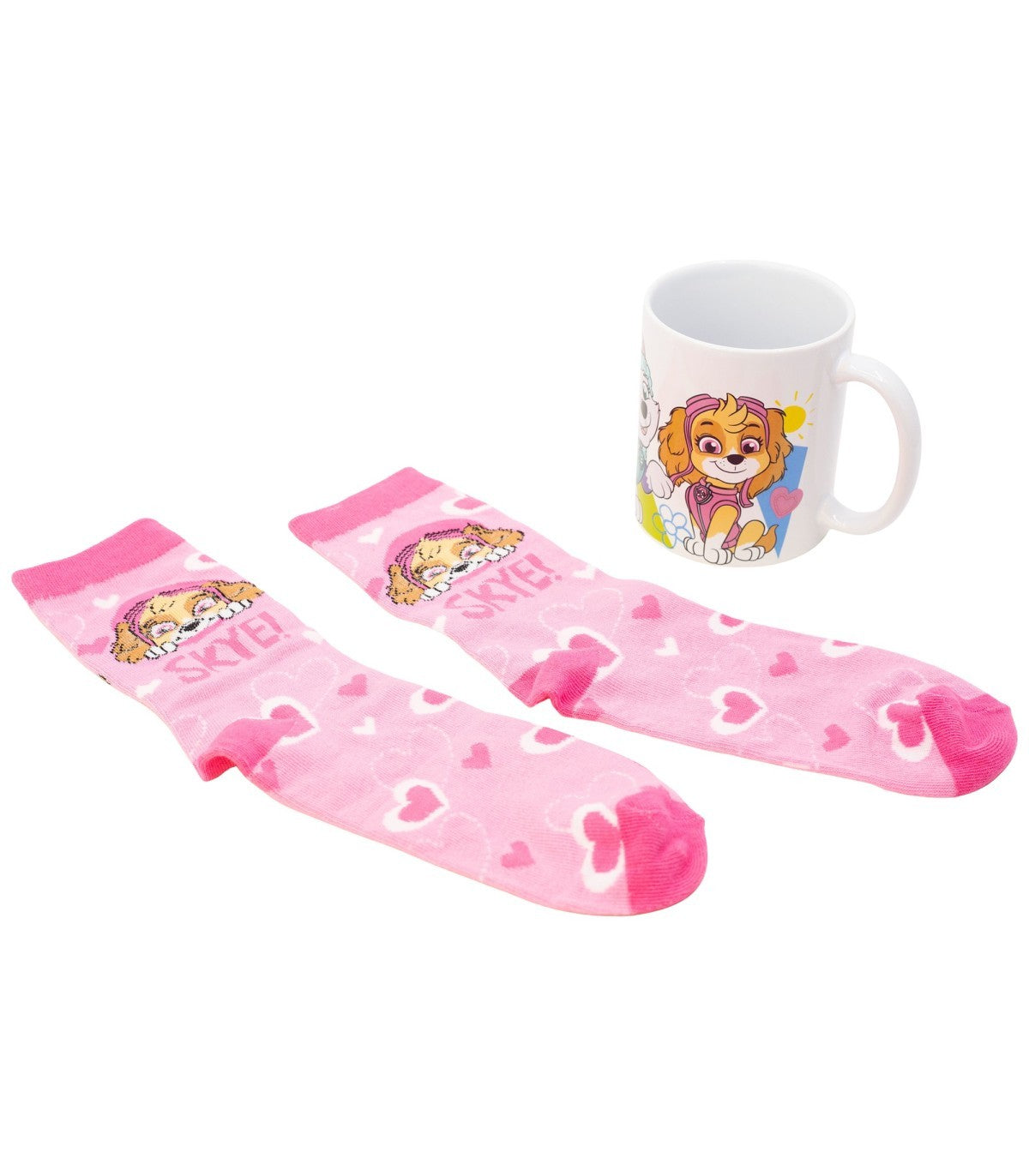 Paw Patrol Geschenkset mit Keramiktasse und Socken Größe 31 bis 38