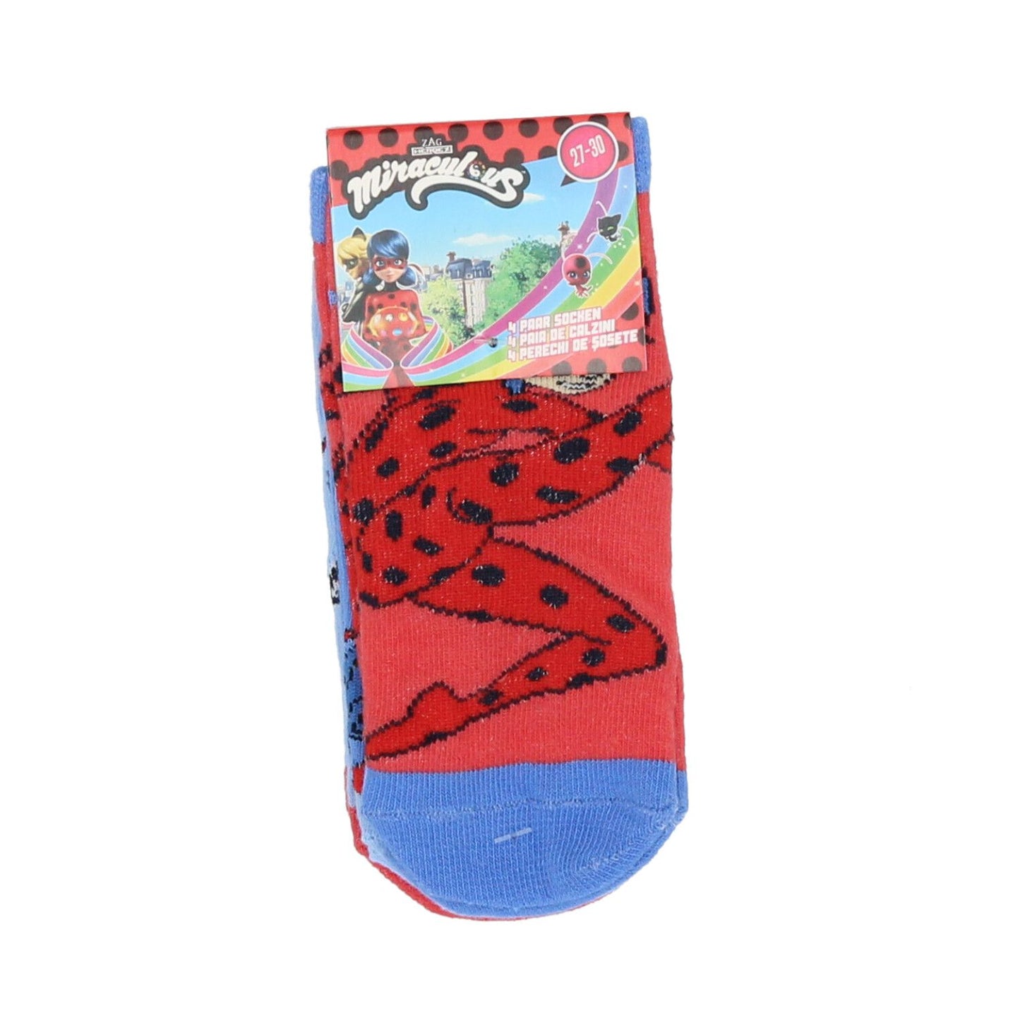 Miraculous Ladybug Socken 4er Pack Sneaker Strümpfe für Kinder