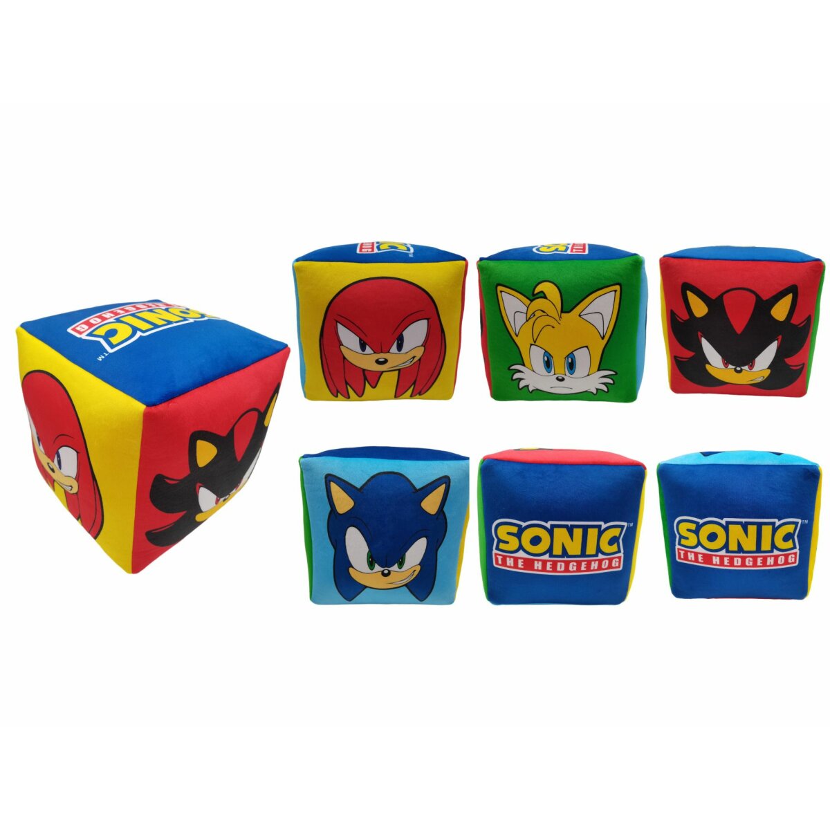 Sonic Würfelkissen Weiches Polyester-Kuschelkissen 25x25x25 cm