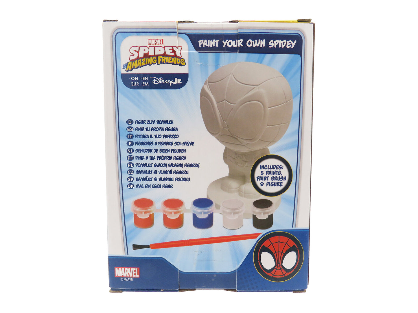 Spidey Gipsfigur zum Bemalen Kinder Bastelset mit 5 Farben und Pinsel