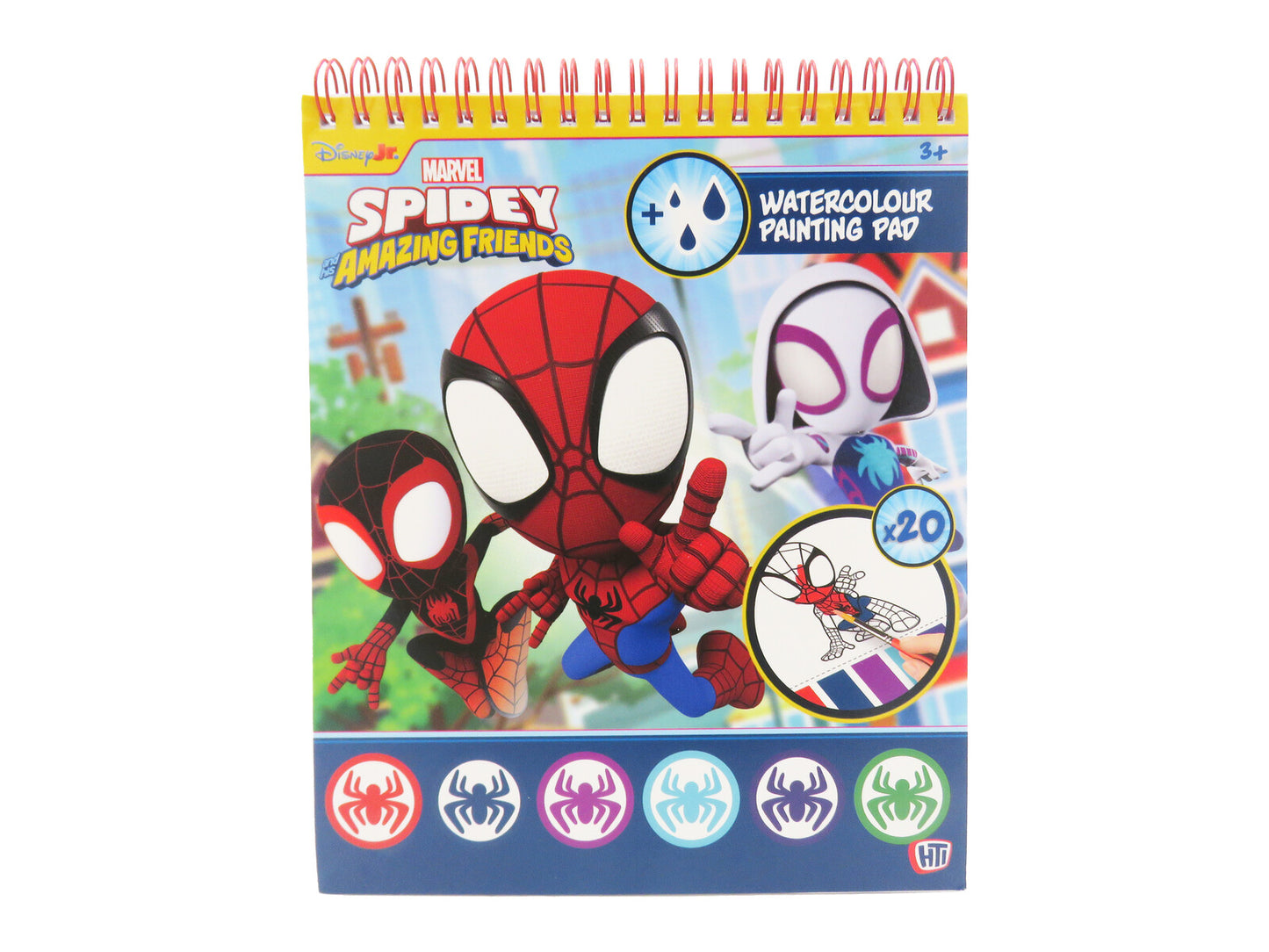 Spidey Malblock mit Wasserfarben 20 Blatt Zeichenblock mit Pinsel