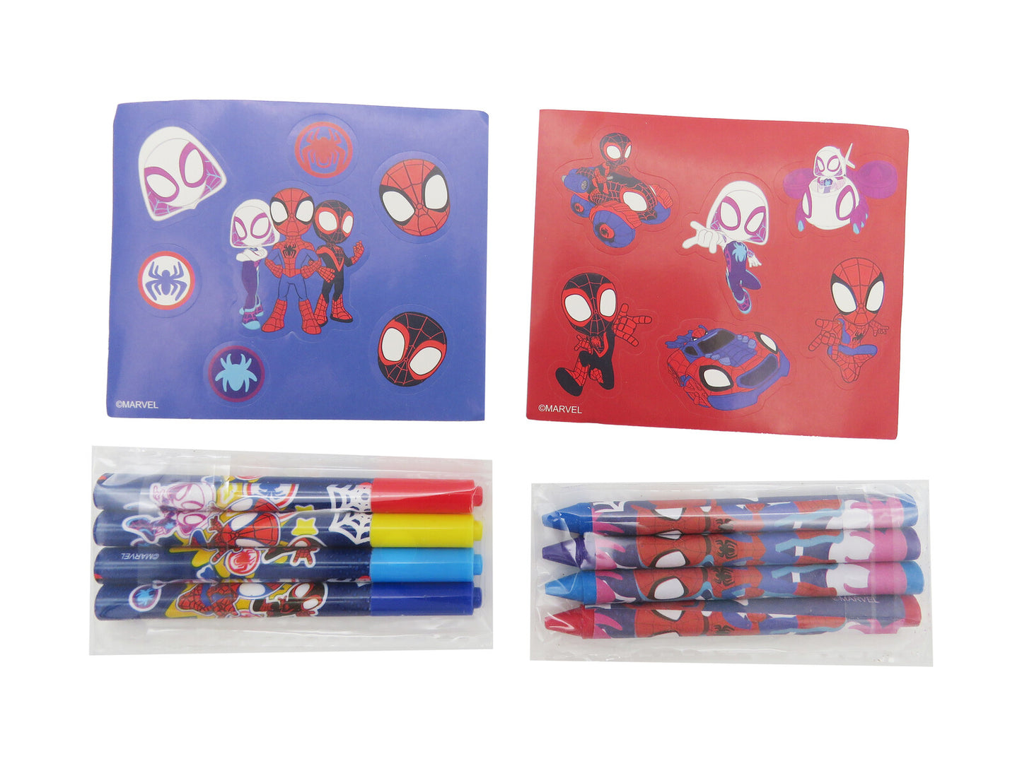 Spiderman Zeichenset Kinder Malstation mit 4 Markern 4 Buntstiften und Papierrolle
