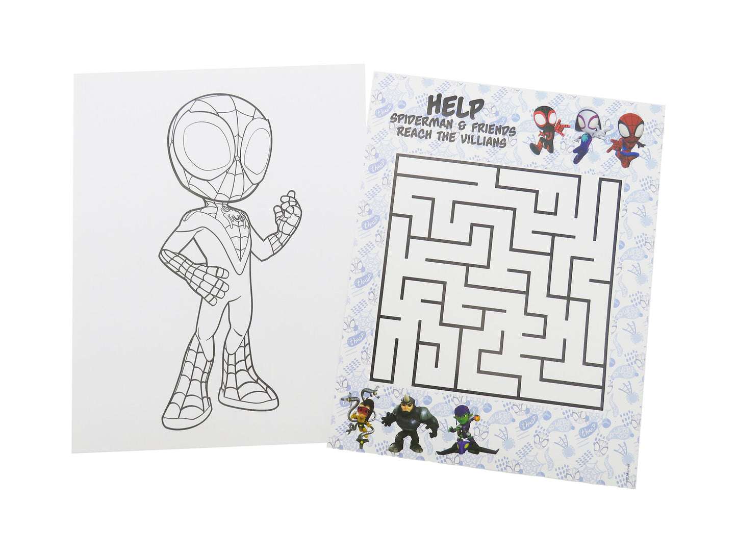 Spiderman Mal Aktivitätspaket Kinder mit 12 Malblättern 6 Buntstiften und Stickern