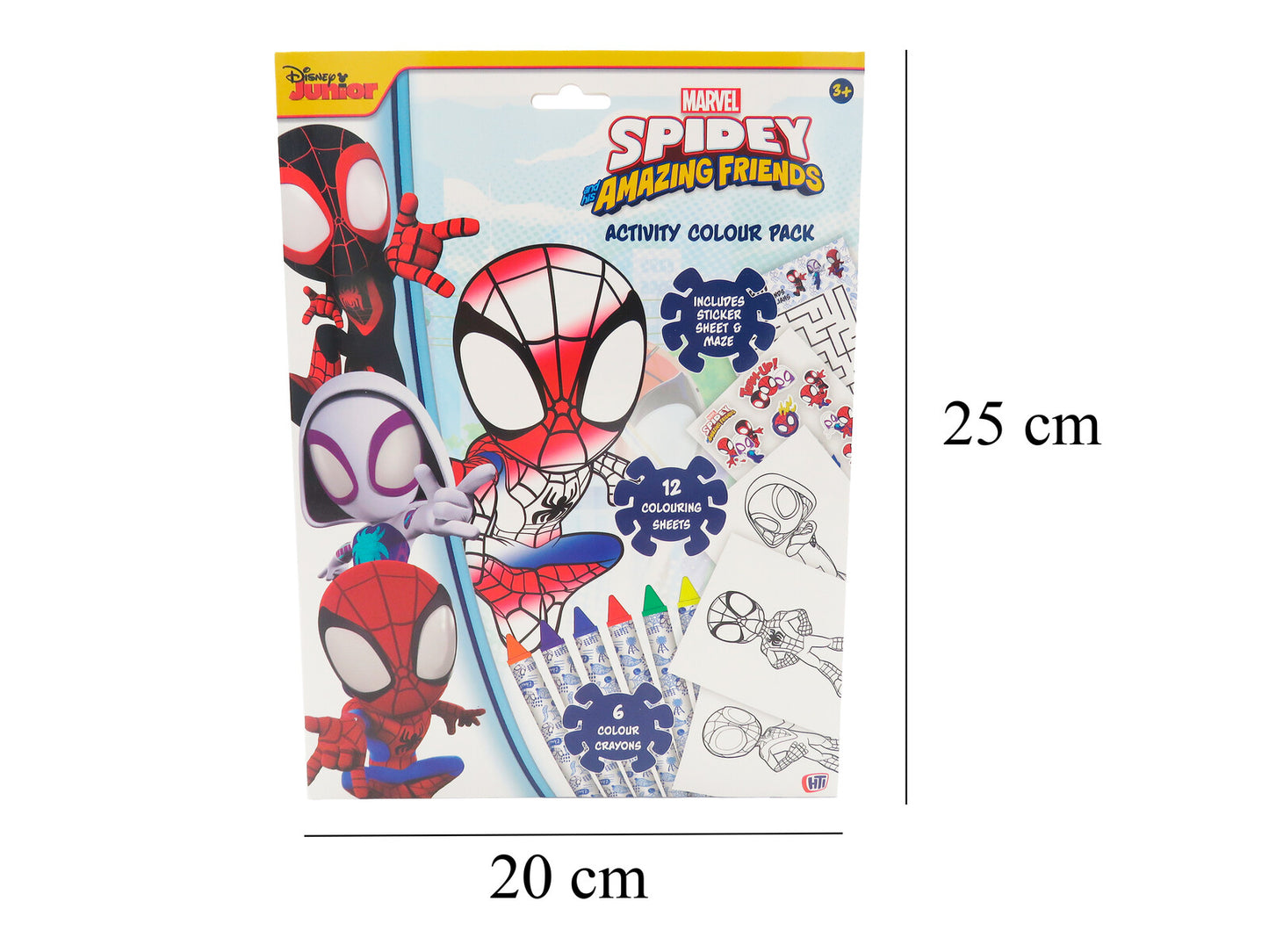 Spiderman Mal Aktivitätspaket Kinder mit 12 Malblättern 6 Buntstiften und Stickern