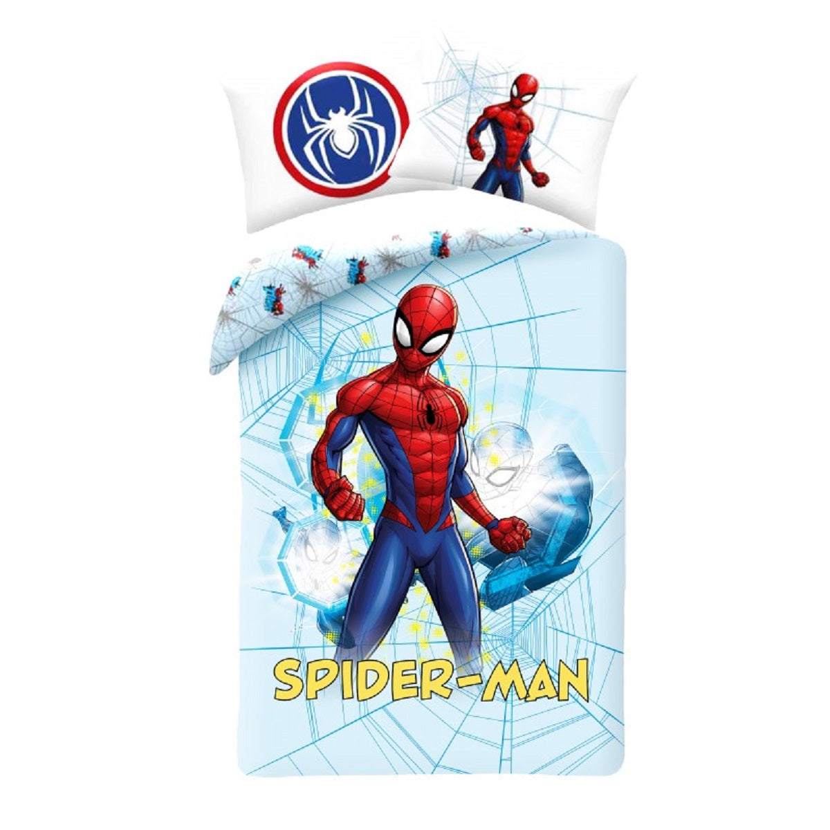 Spiderman Bettwäsche Set aus Baumwolle Bettdeckenbezug 140 × 200 cm mit 70 × 90 cm Kissenbezug