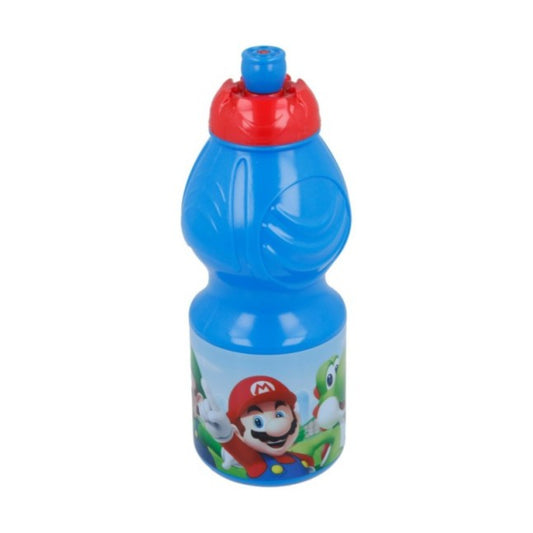 Super Mario Kindertrinkflasche 400 ml mit Tropfschutz Deckel