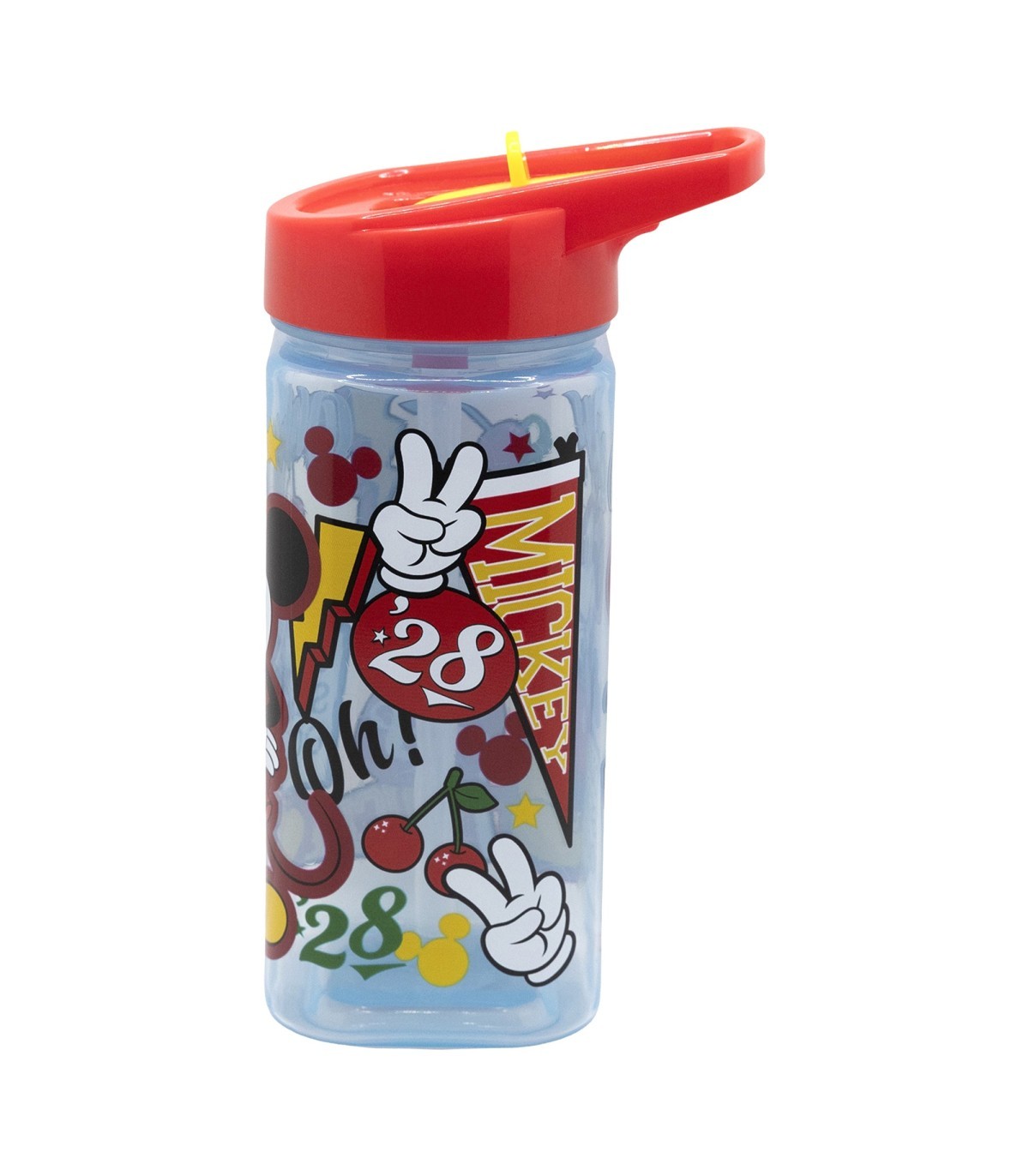 Disney Mickey Kinder Wasserflasche 510 ml eckige Trinkflasche für Schule Freizeit