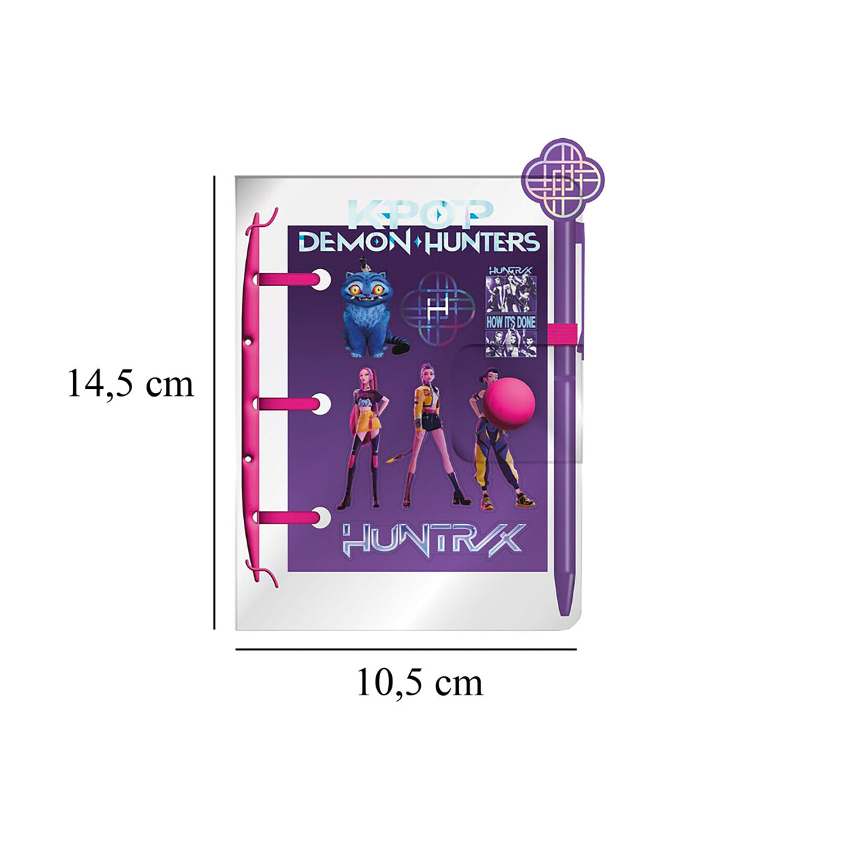 K-Pop Demon Hunters Mini Notizbuch Set mit Kugelschreiber und Stickern für Schule und Freizeit