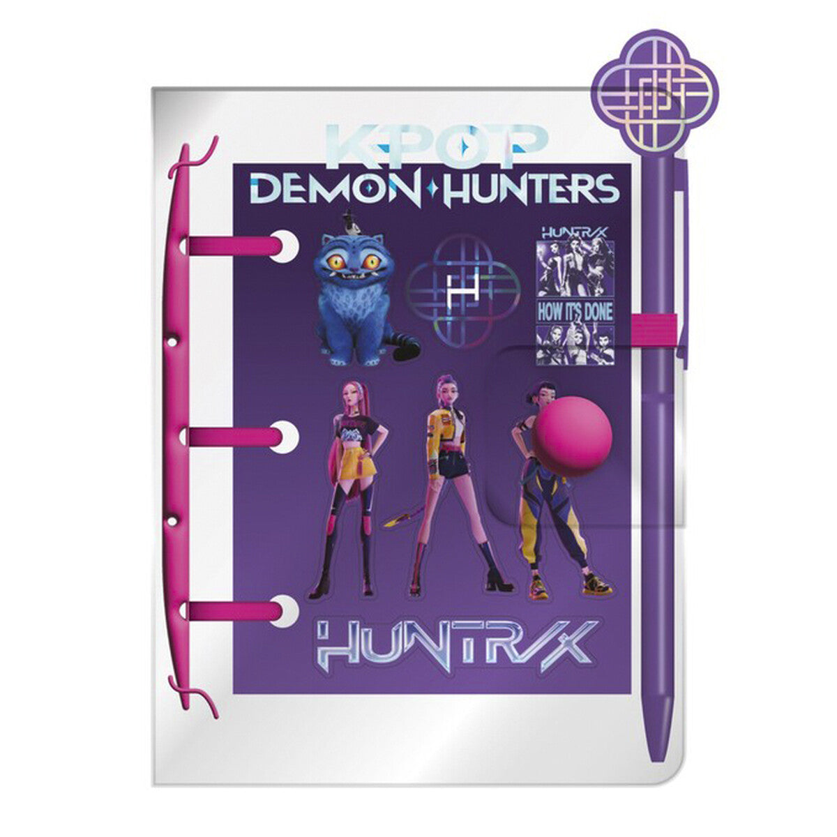 K-Pop Demon Hunters Mini Notizbuch Set mit Kugelschreiber und Stickern für Schule und Freizeit