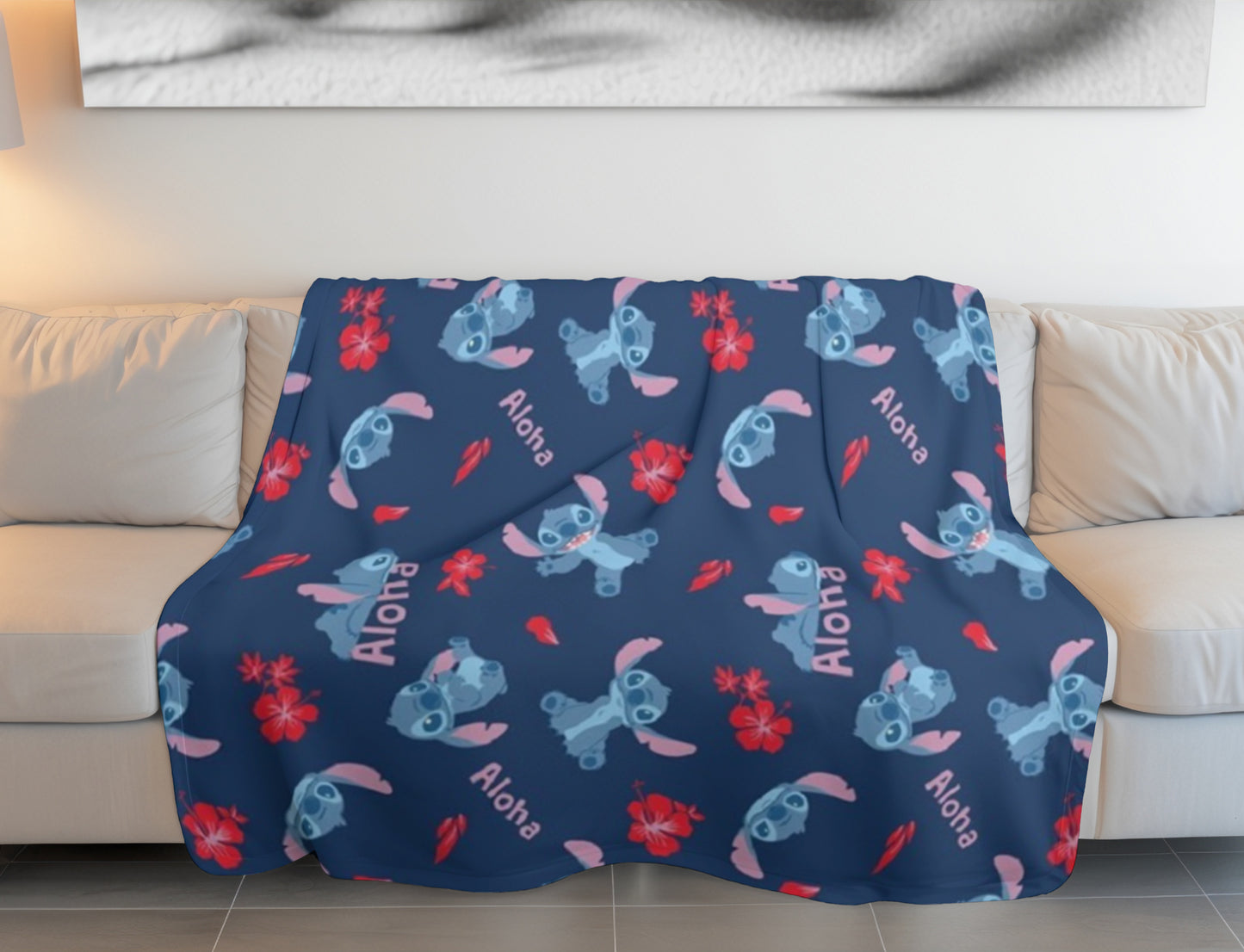 Lilo & Stitch Wohndecke Set 110x150 cm – Flauschige Decke