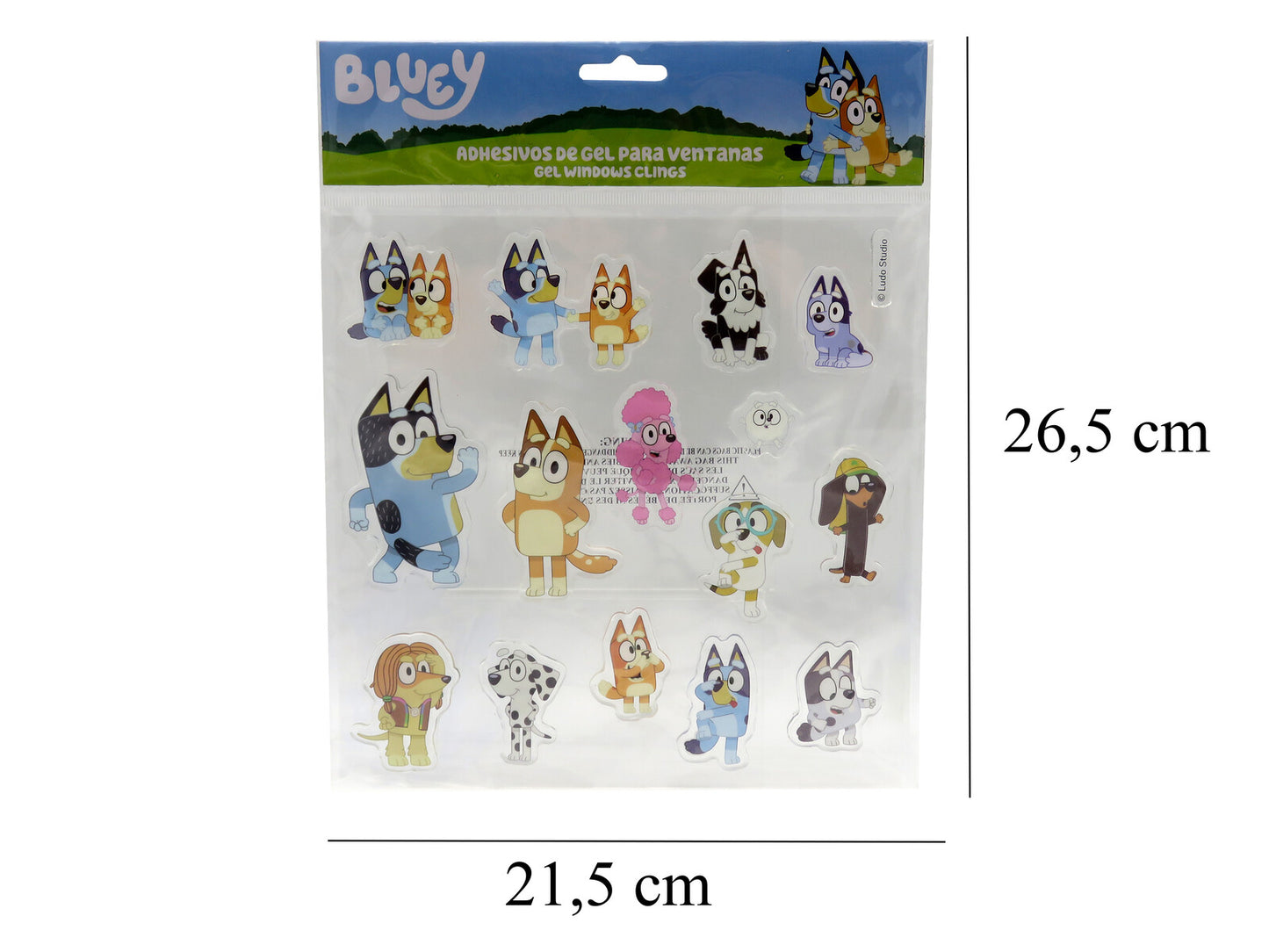 Bluey Gel Fenstersticker wiederverwendbare Fensterdeko für Kinderzimmer und glatte Flächen
