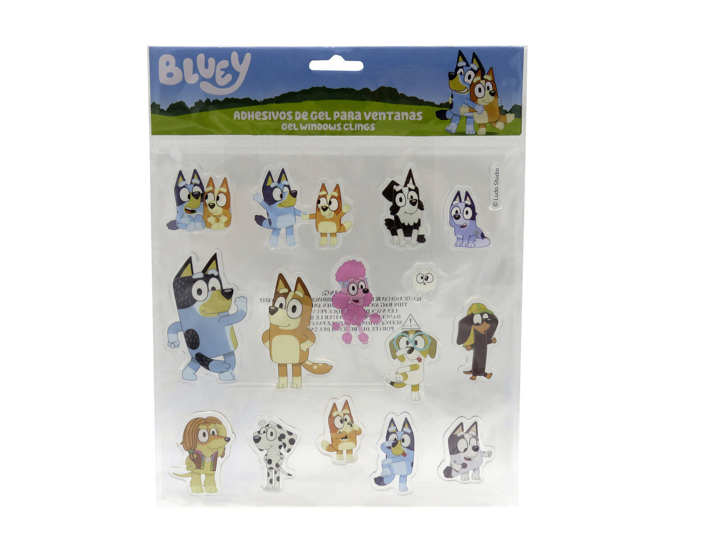 Bluey Gel Fenstersticker wiederverwendbare Fensterdeko für Kinderzimmer und glatte Flächen
