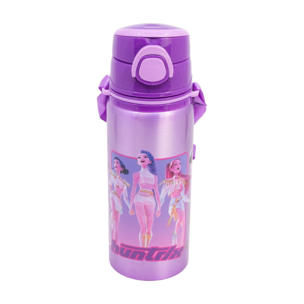 KPop Demon Hunters Pop Up Trinkflasche Aluminium Kinderflasche 730 ml mit Tragegurt