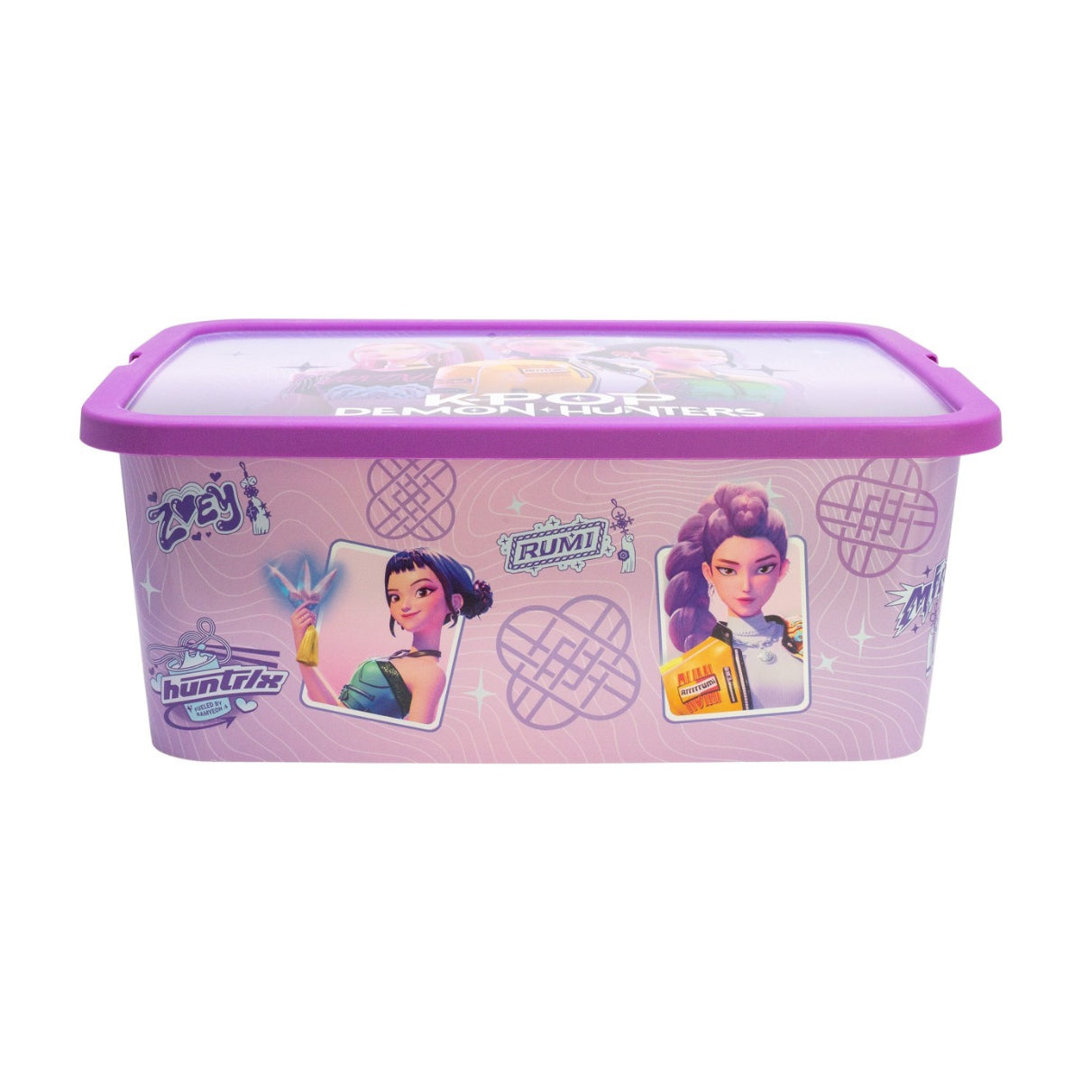 KPop HUNTRIX Violet Aufbewahrungsbox 13 L Ordnungsbox Klickbox für Spielzeug und Zubehör